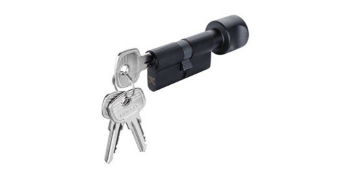 Ruột khóa đầu chìa đầu vặn 101mm đen mờ PVD Hafele 916.64.936