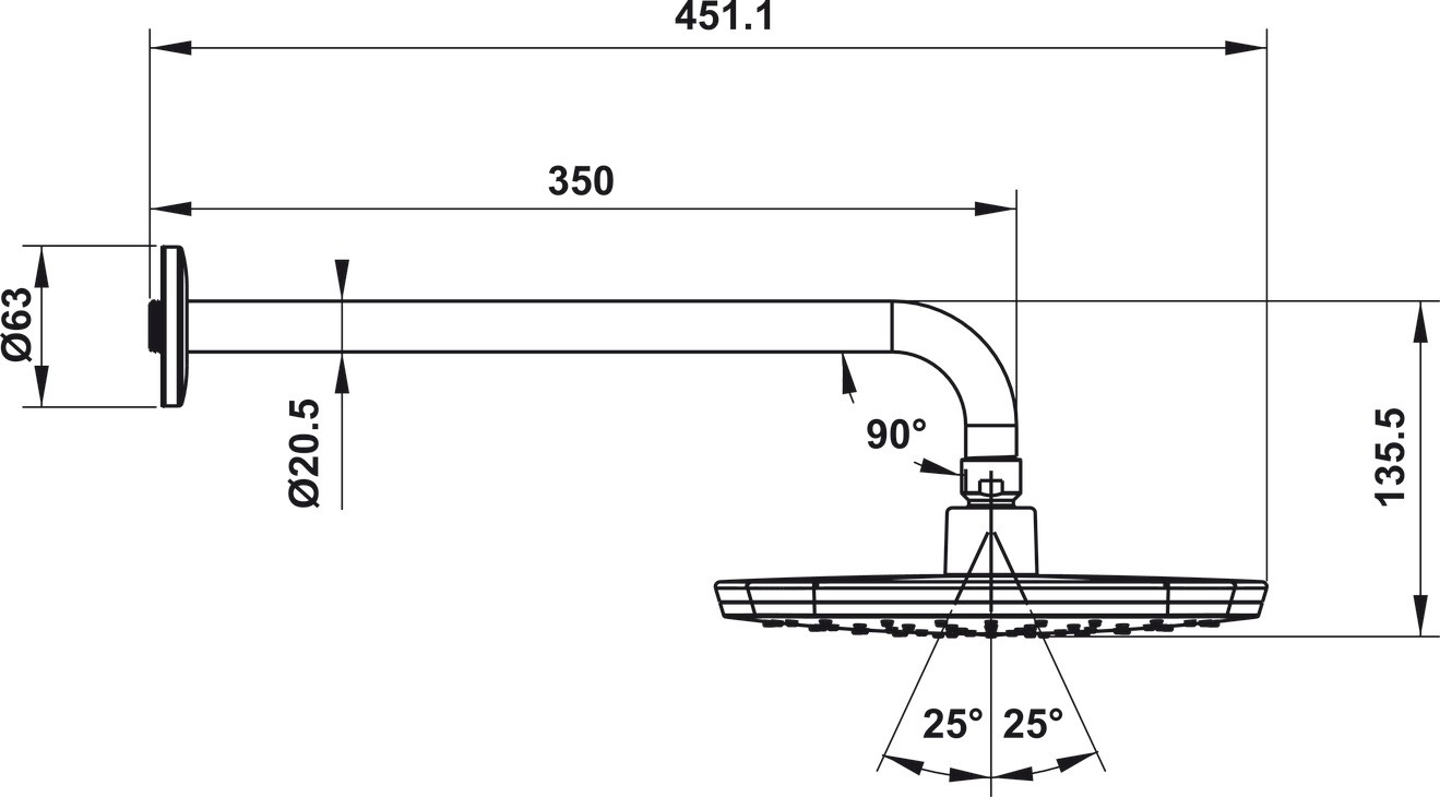 Sen đầu Hafele 485.60.700 Airsense 219S màu đen