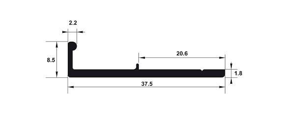 Tay nắm H01 Hafele 563.58.313 cho khung nhôm Alusion đen mờ 3000mm