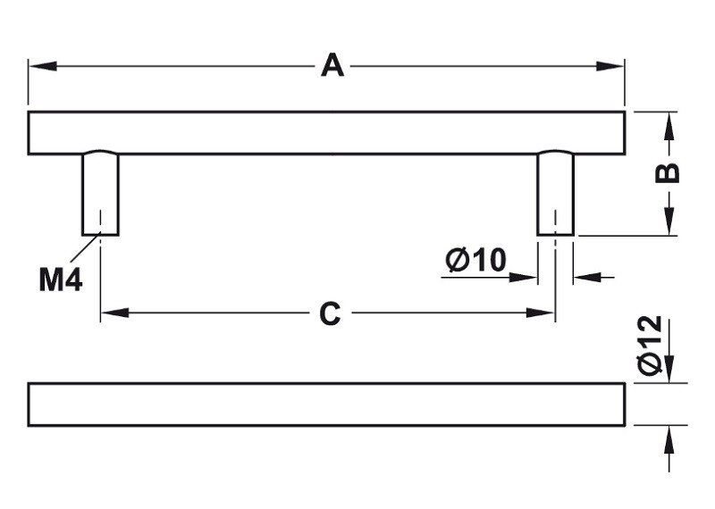 Tay nắm inox Hafele 168x35x128mm màu inox mờ 155.01.401