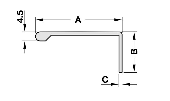 Tay nắm tủ dạng thanh nhôm 43x20x3000mm màu đen mờ Hafele 126.14.304