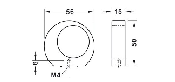 Tay nắm tủ Hafele 106.70.136 vàng mờ 56x50mm