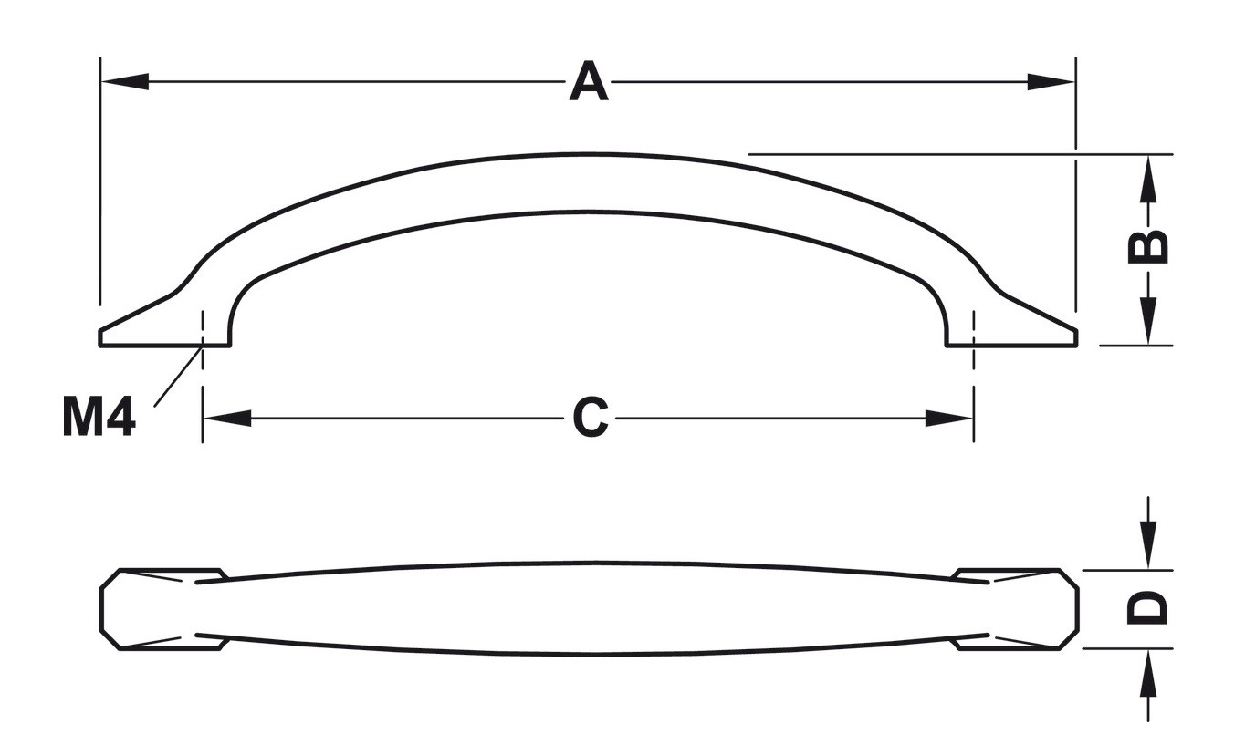 Tay nắm tủ Hafele 106.70.163 màu vàng mờ 368x50x305mm