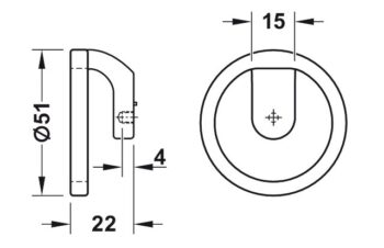 tay nam tu hafele 106 70 186 mau dong 51x22mm 27470 1