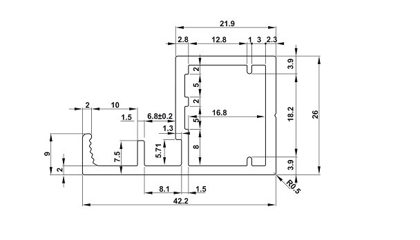 Thanh nhôm H02 Hafele 563.58.943 Alusion màu nhôm 3000mm