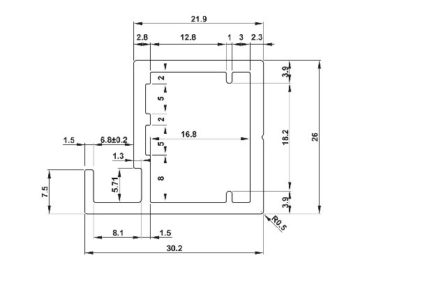 Thanh nhôm S02 Hafele 563.58.333 Alusion đen mờ 3000mm