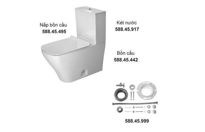 Trọn bộ bồn cầu hai khối Duravit Durastyle 588.45.383