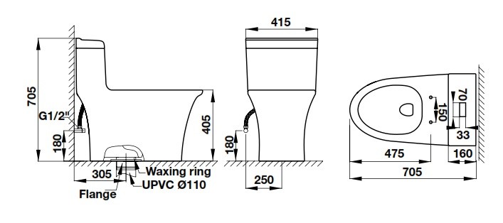 Trọn bộ bồn cầu một khối Duravit Durastyle với Sensowash 588.46.453