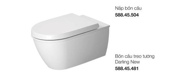 Trọn bộ bồn cầu treo tường Duravit Darling New 588.45.394