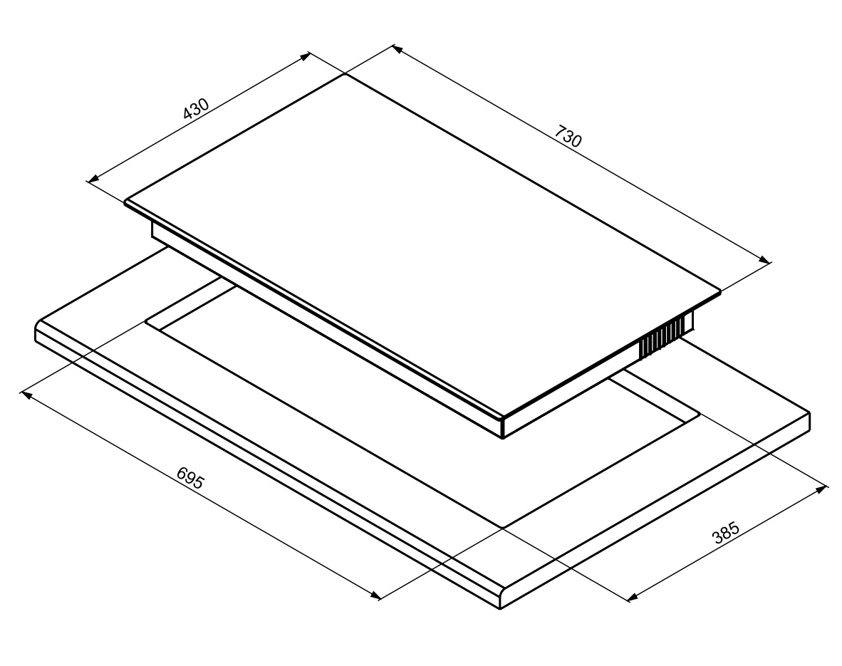Bếp từ Hafele 533.09.989 HC-I7326B hai vùng nấu
