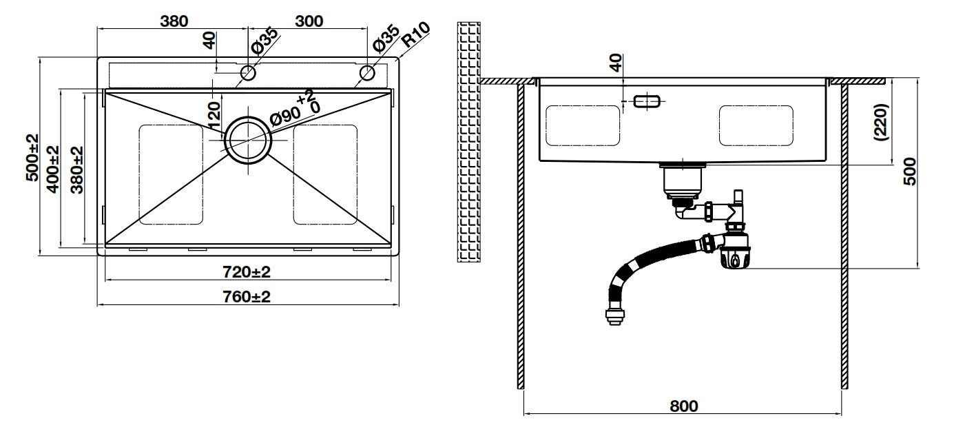 Chậu Hafele 567.24.484 WS R10 HS25-SSN1S-7650 màu titan