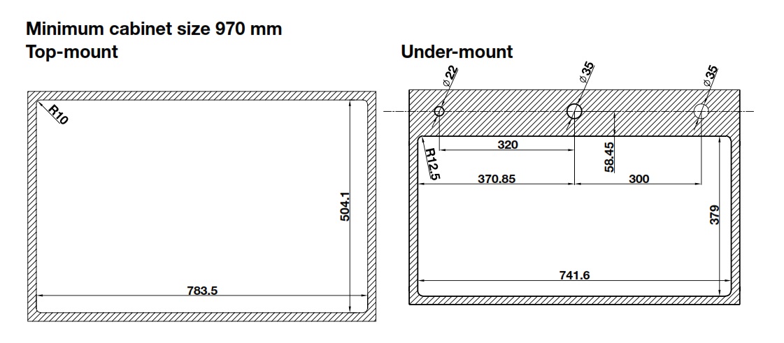 Chậu Hafele 567.24.489 WF R10 HS25-SSN1S-8052 màu đen