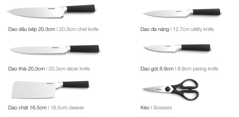 Bộ dao kéo Hafele 535.44.168 HS-K7X