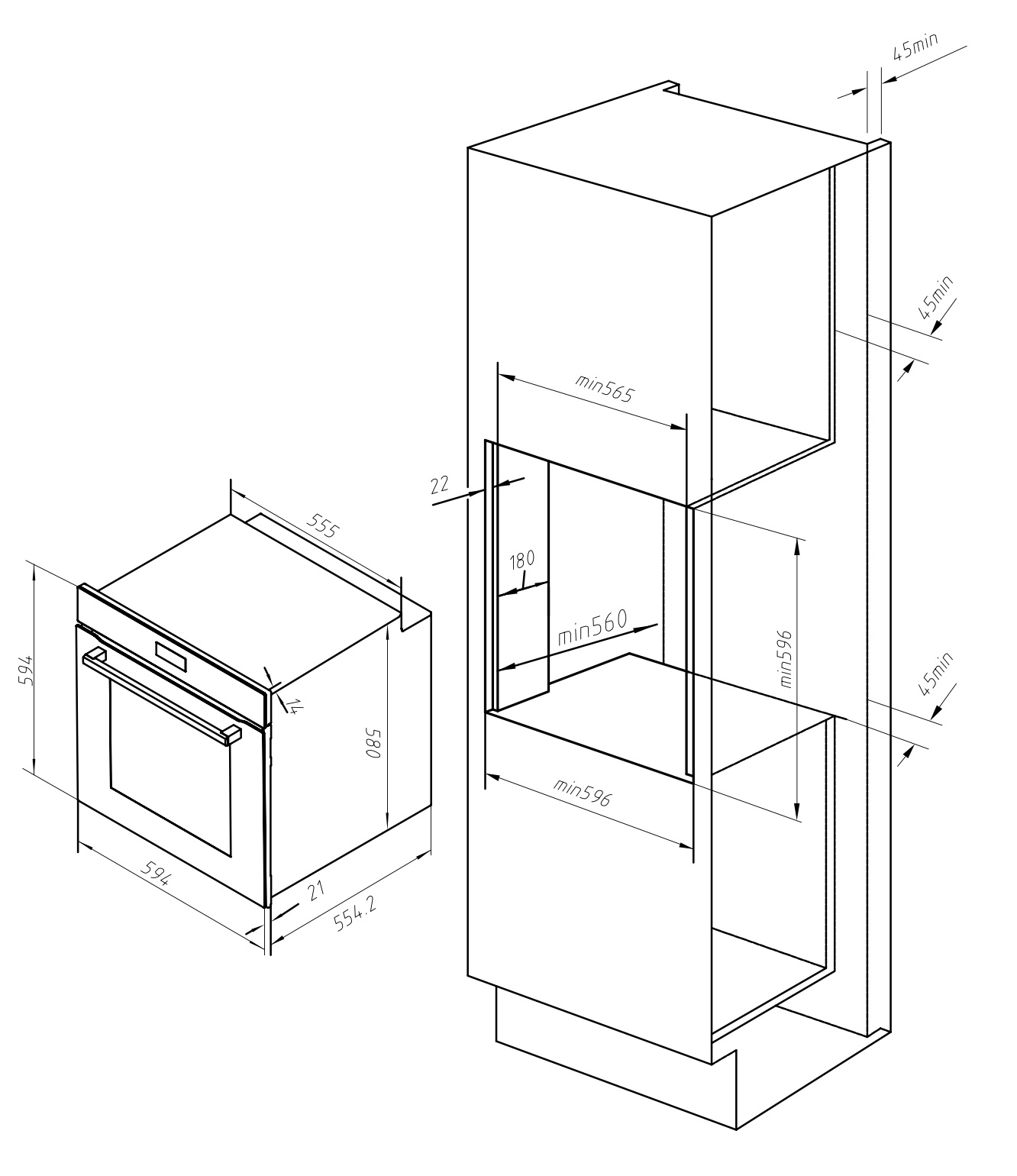 Lò nướng Hafele 495.10.035 HC-O811B âm tủ