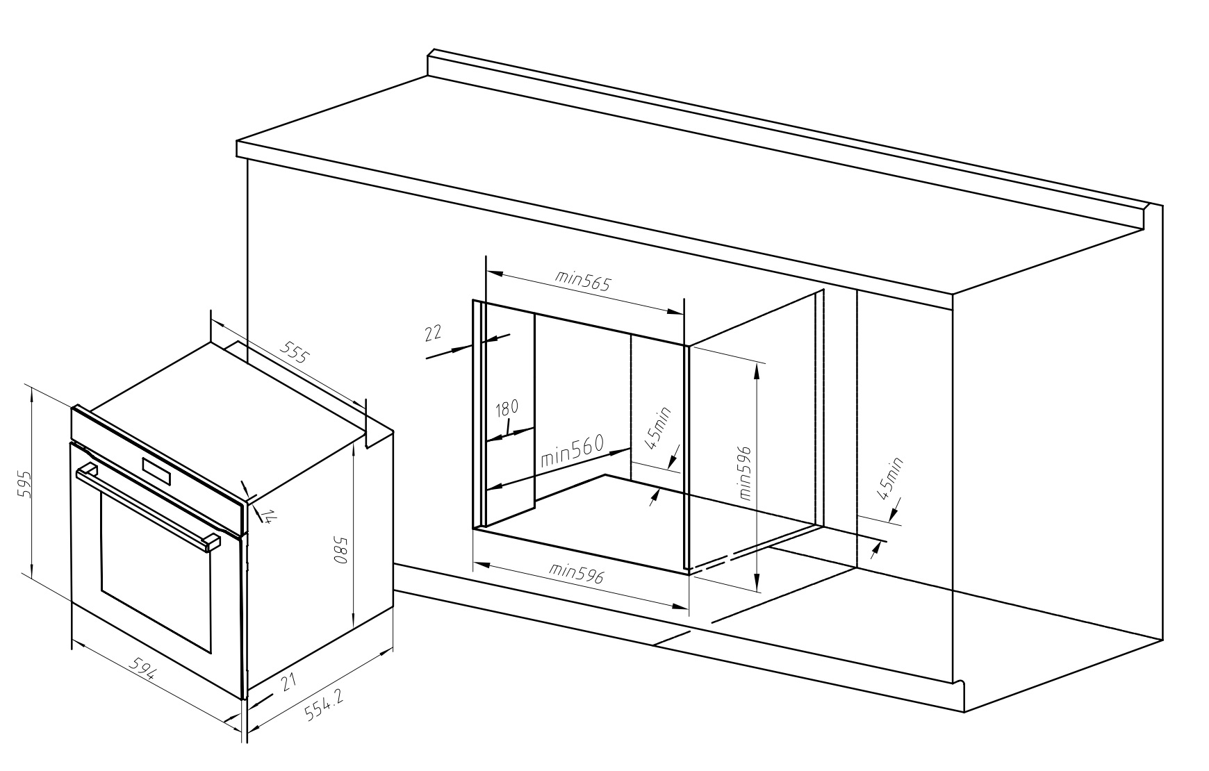 Lò nướng Hafele 495.10.035 HC-O811B âm tủ