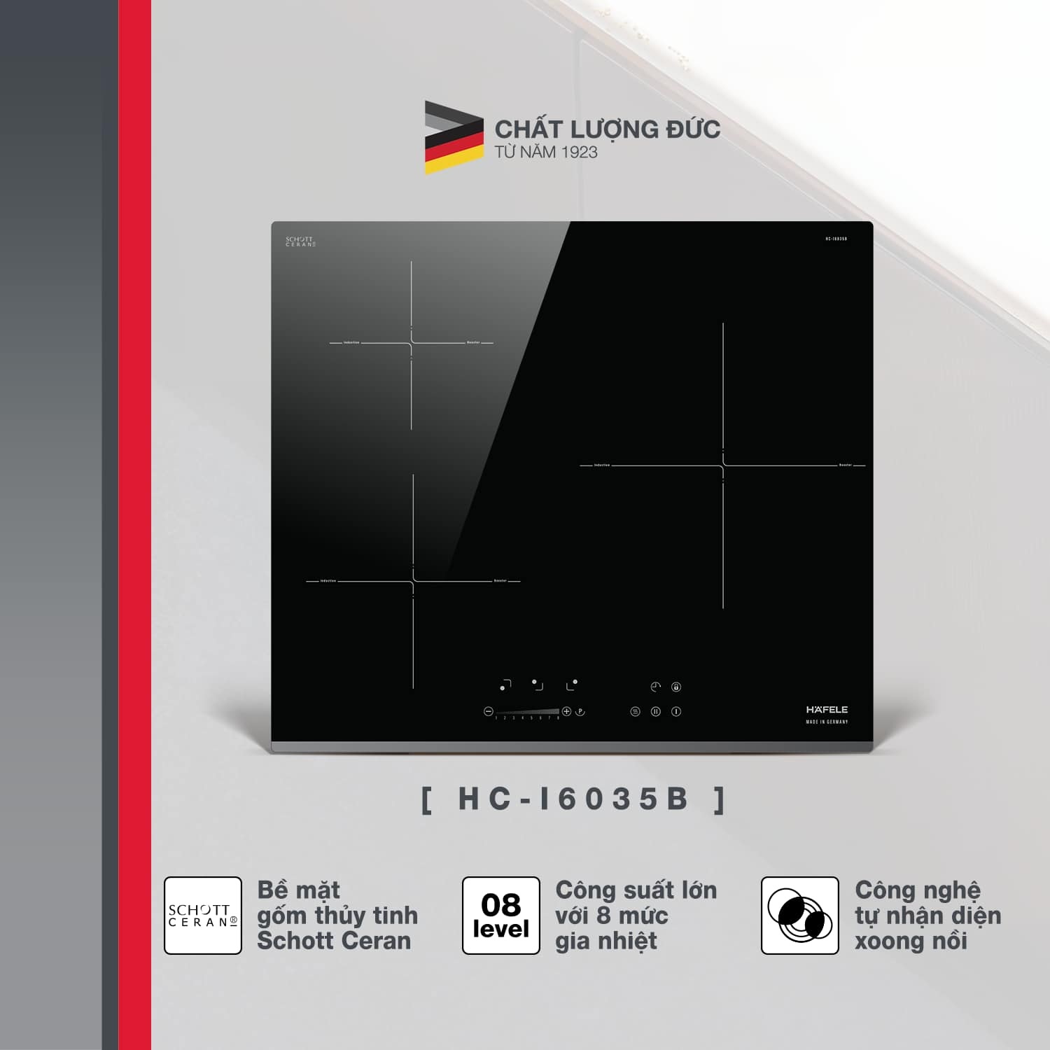 Bếp từ Hafele 533.09.961 HC-I6035B ba vùng nấu