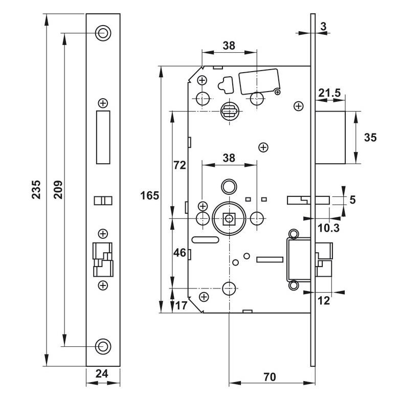 Khóa Hafele 912.20.237 DL7600 đen mờ