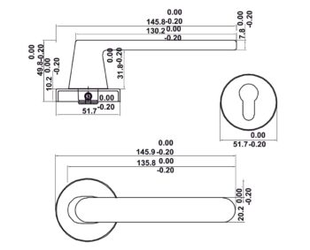 Bộ tay gạt 499.63.608 Hafele DIY-B cửa đi niken mờ