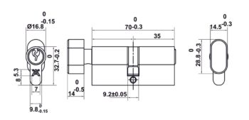 Bộ tay gạt 499.63.608 Hafele DIY-B cửa đi niken mờ