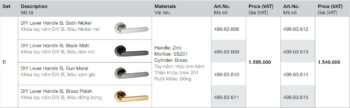 Bộ tay gạt 499.63.608 Hafele DIY-B cửa đi niken mờ