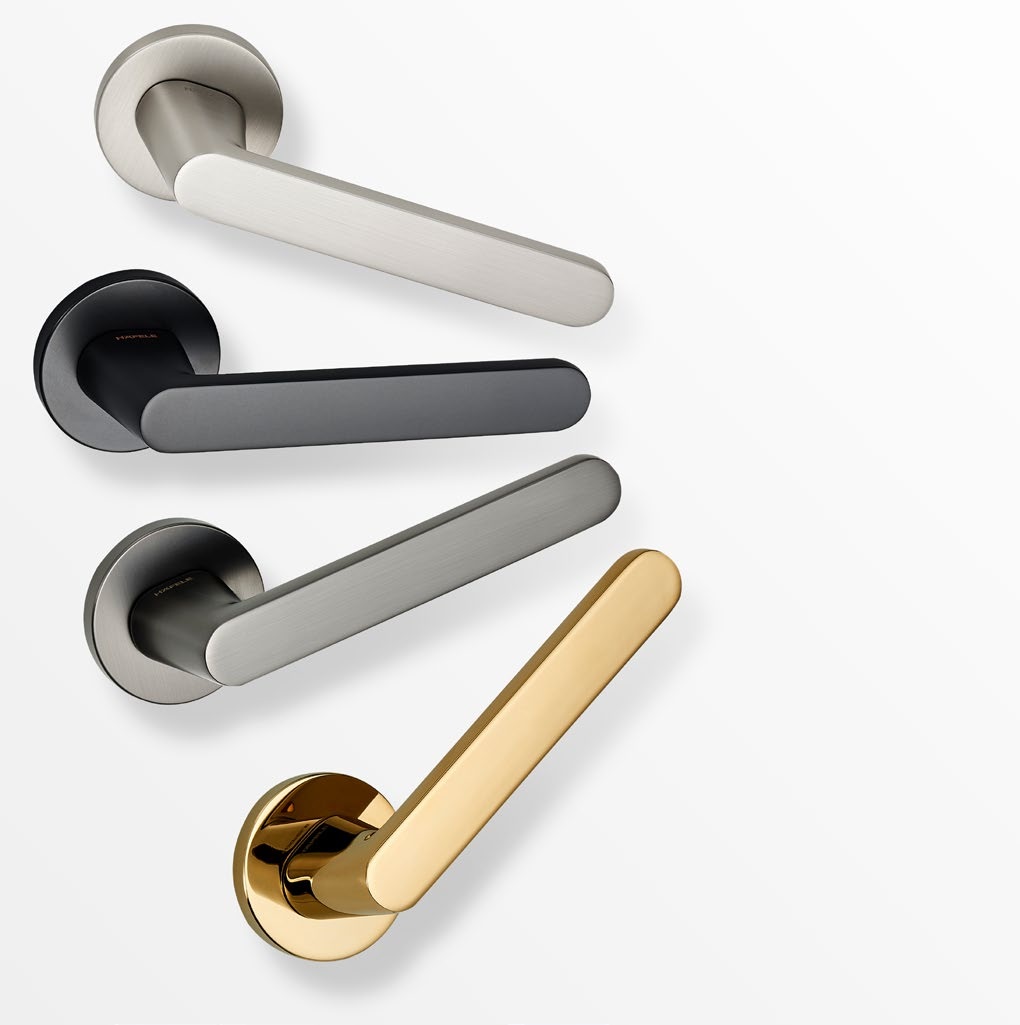 Bộ tay gạt 499.63.611 Hafele DIY-B cửa đi đồng bóng