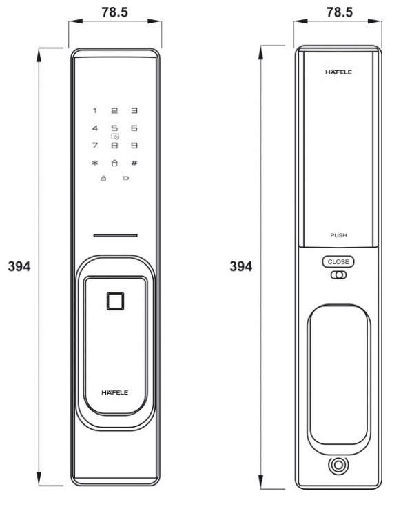 Khóa Hafele 912.20.261 PP8100 đồng bóng