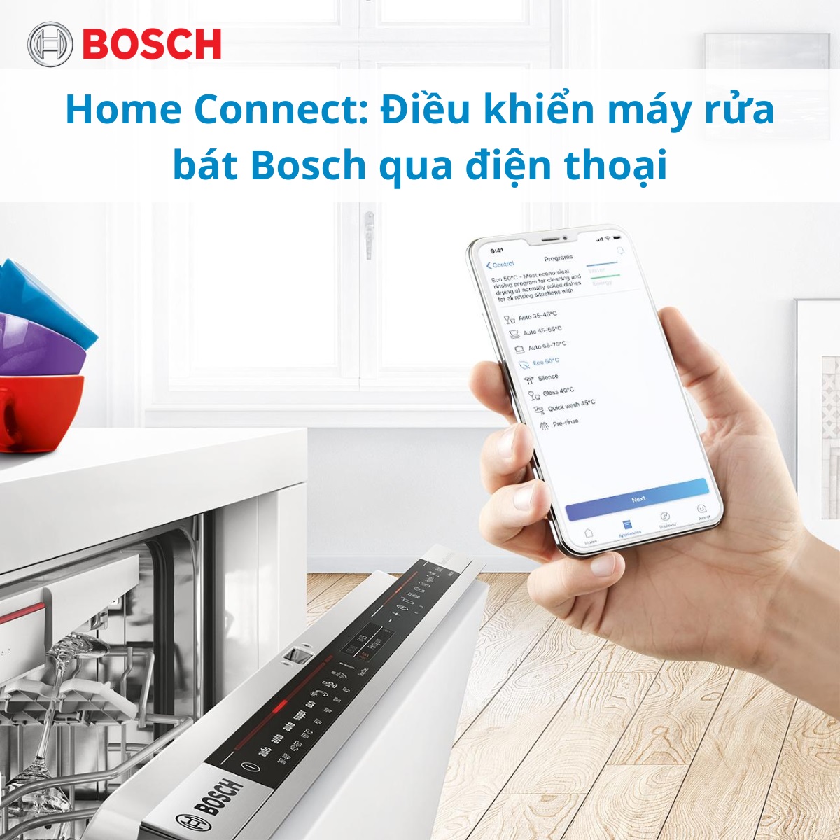Máy rửa chén Bosch SMS6ZCI85M độc lập Series 6, sấy Zeolith