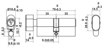 Bộ tay gạt 499.63.624 Hafele DIY-D cửa đi niken mờ