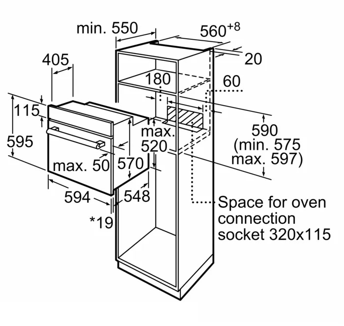 Lò nướng Bosch HBF134EB0K âm tủ 66 lít Series 8
