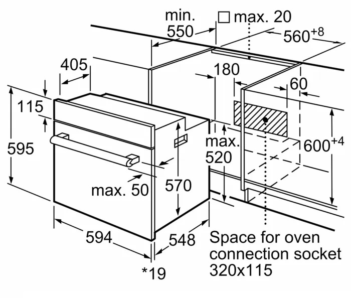 Lò nướng Bosch HBF134EB0K âm tủ 66 lít  Series 2
