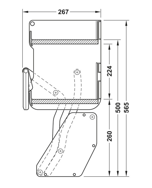 Kệ nâng hạ Hafele 504.68.375 Imove R700mm
