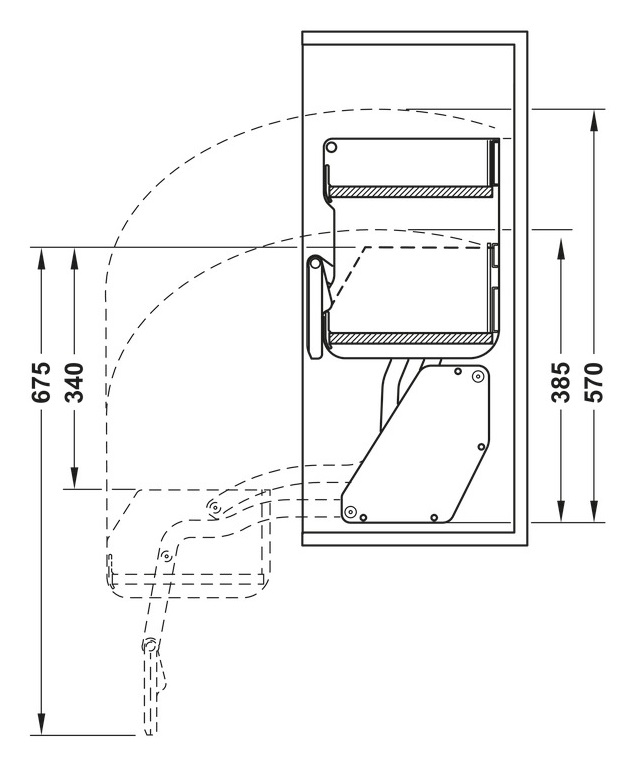 Kệ nâng hạ Hafele 504.68.375 Imove R700mm