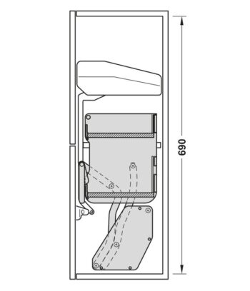 Kệ nâng hạ Hafele 504.68.373 Imove R600mm