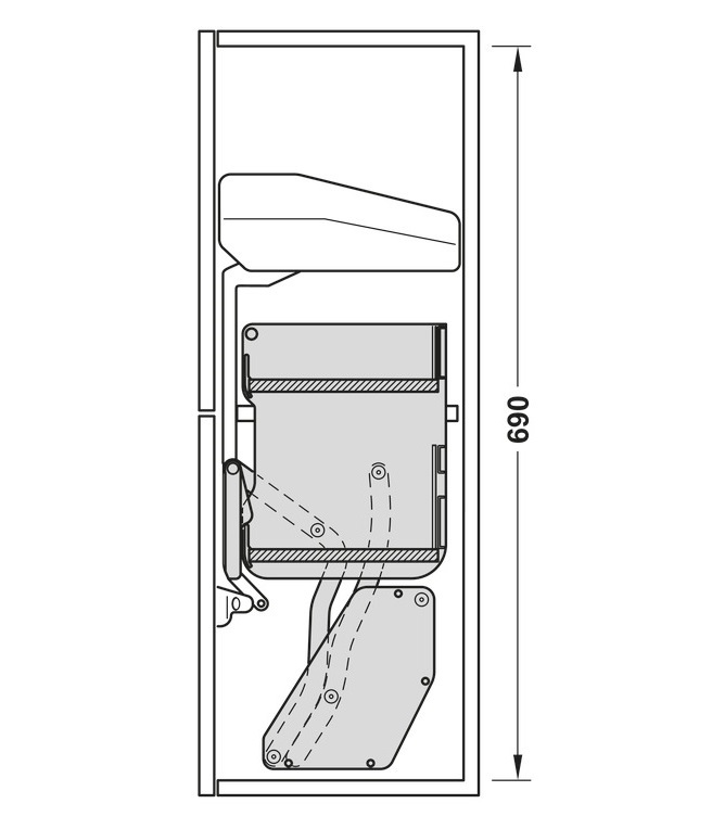 Kệ nâng hạ Hafele 504.68.375 Imove R700mm