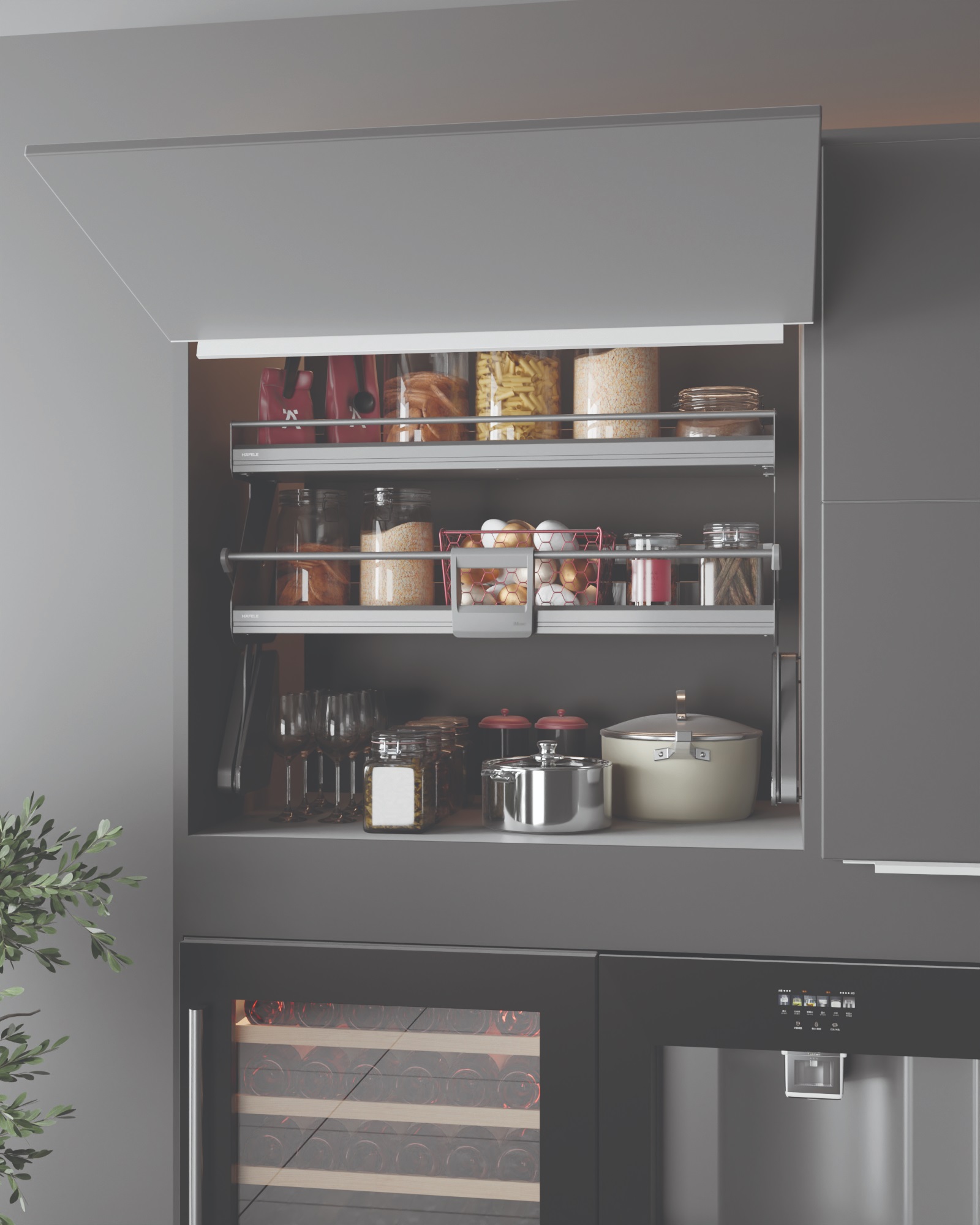 Kệ nâng hạ Hafele 504.68.375 Imove R700mm