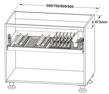 Rổ chén dĩa Hafele 545.14.305 diningAGENT R600mm