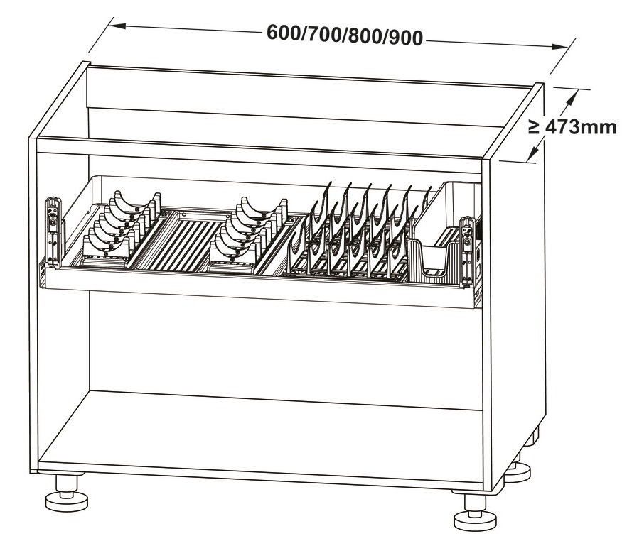 Rổ chén dĩa Hafele 545.14.311 diningAGENT R900mm