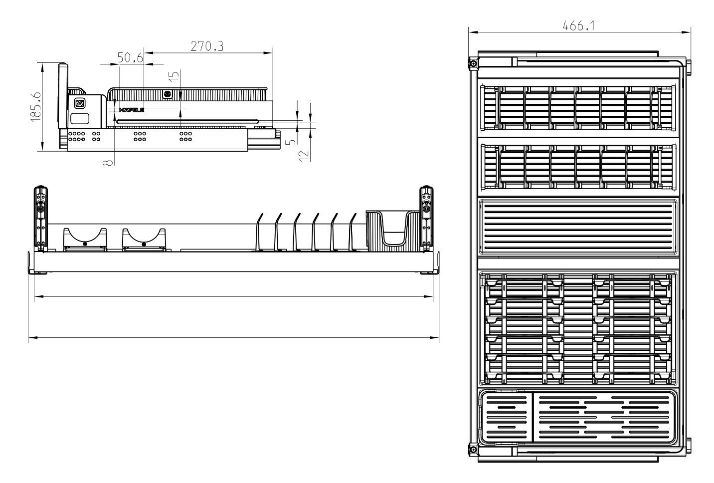 Rổ xoong nồi Hafele 545.14.310 diningAGENT R800mm