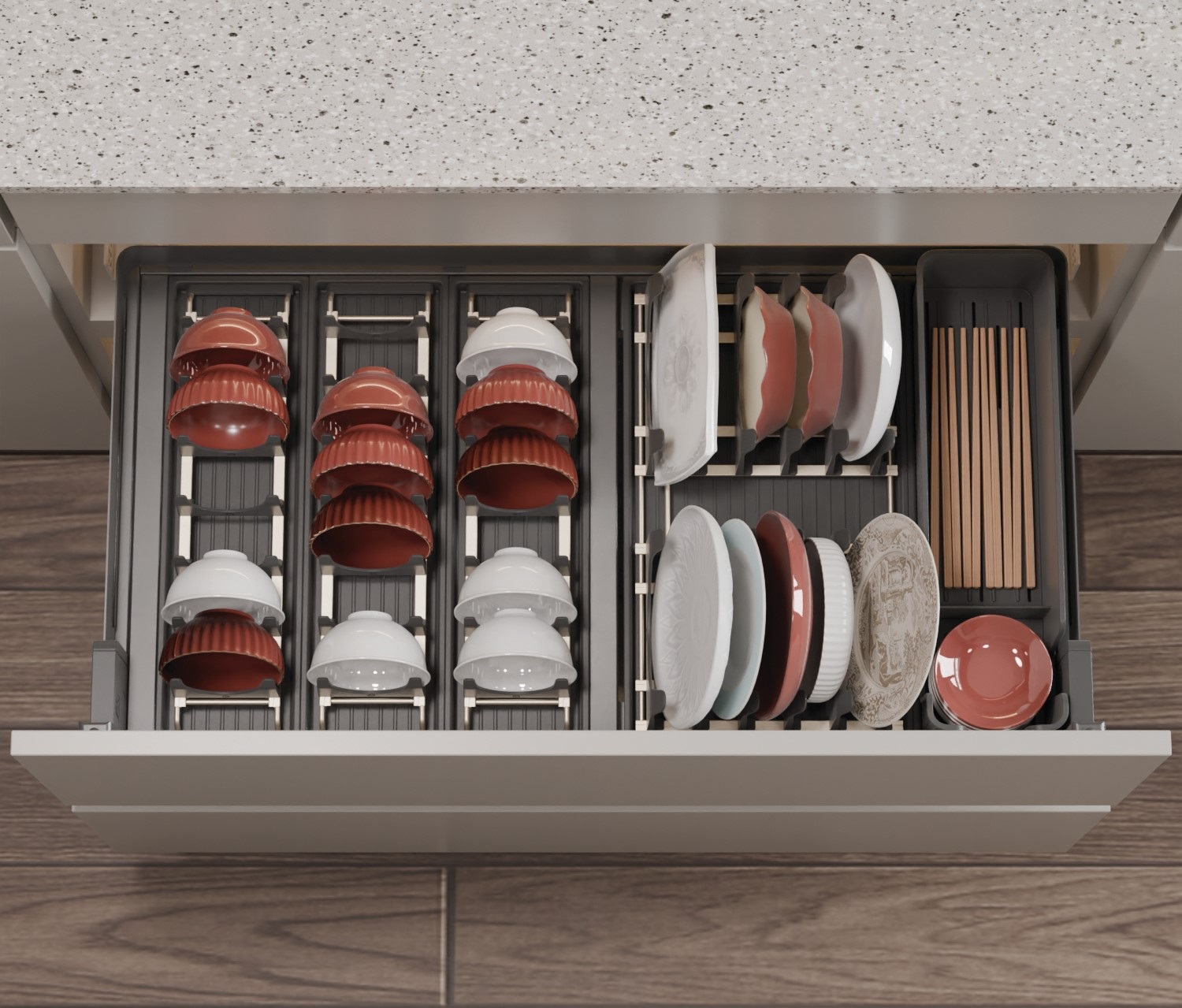 Rổ chén dĩa Hafele 545.14.305 diningAGENT R600mm