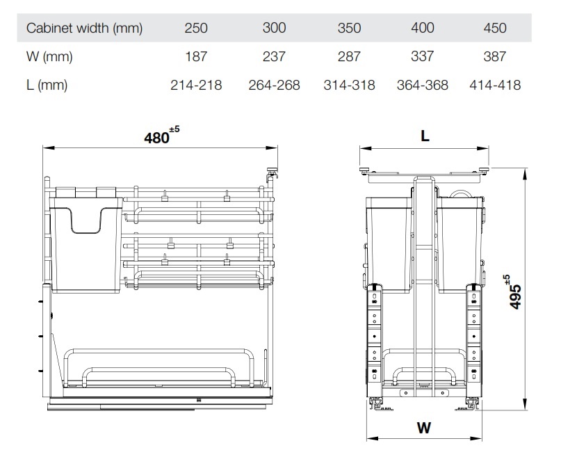 Rổ đa năng Hafele 547.11.003 Omero Multi R300mm inox