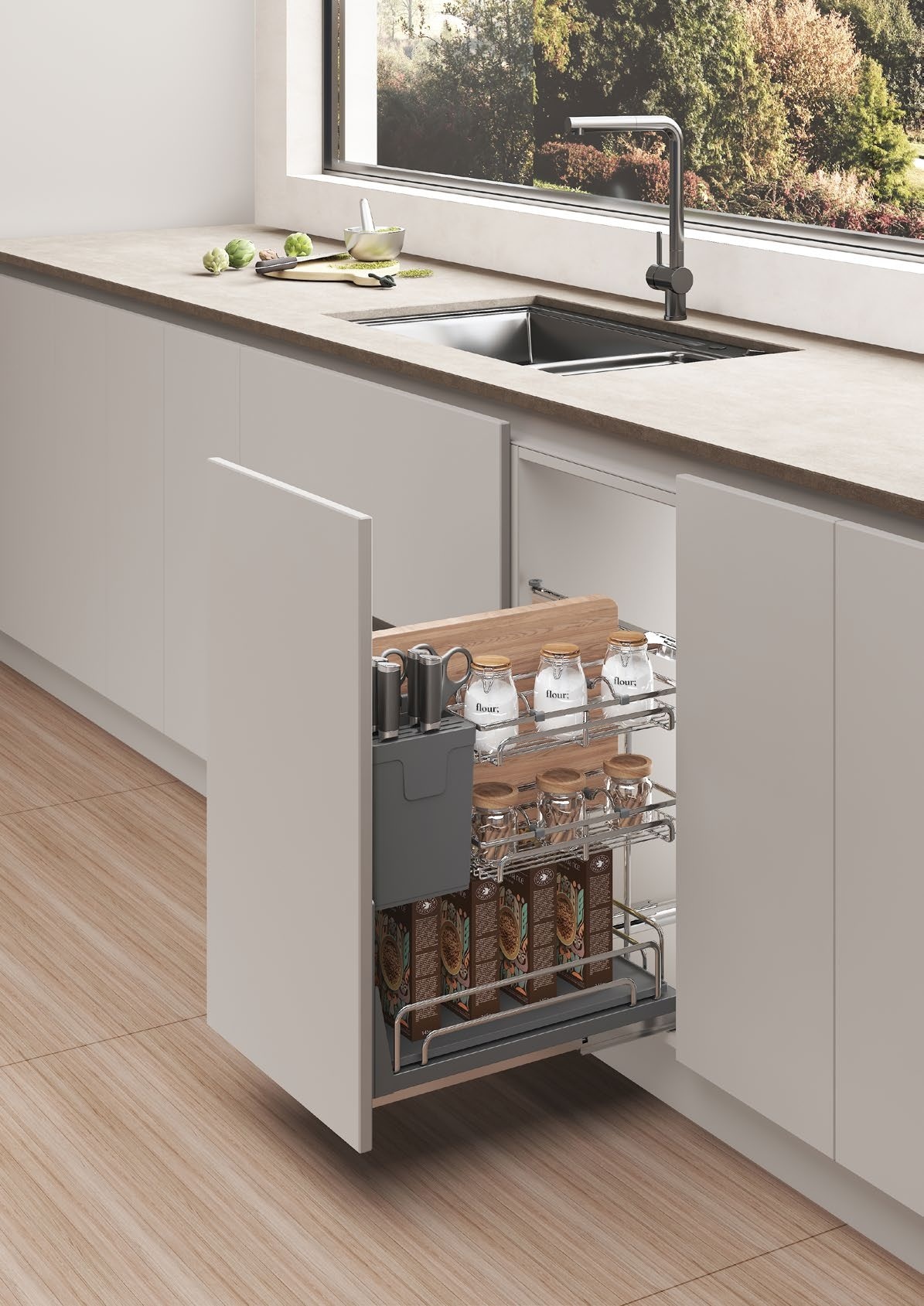 Rổ đa năng Hafele 547.11.003 Omero Multi R300mm inox