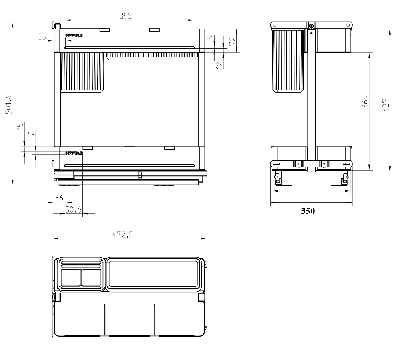 Rổ gia vị Hafele 545.14.302 cookingAGENT R400mm