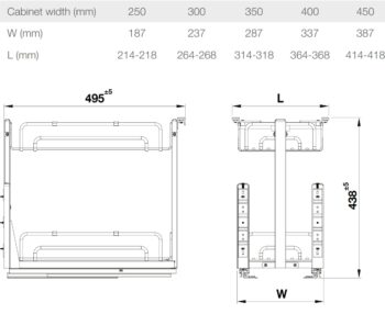 Rổ gia vị Hafele 547.10.062 Omero inox R250mm