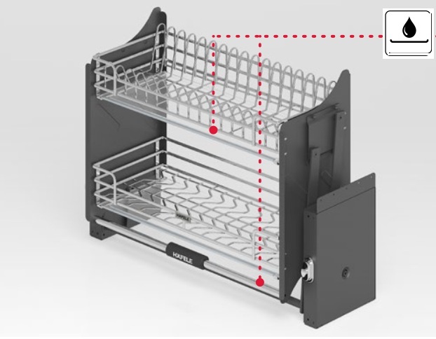 Rổ nâng hạ Hafele 504.71.076 Oria inox R800mm