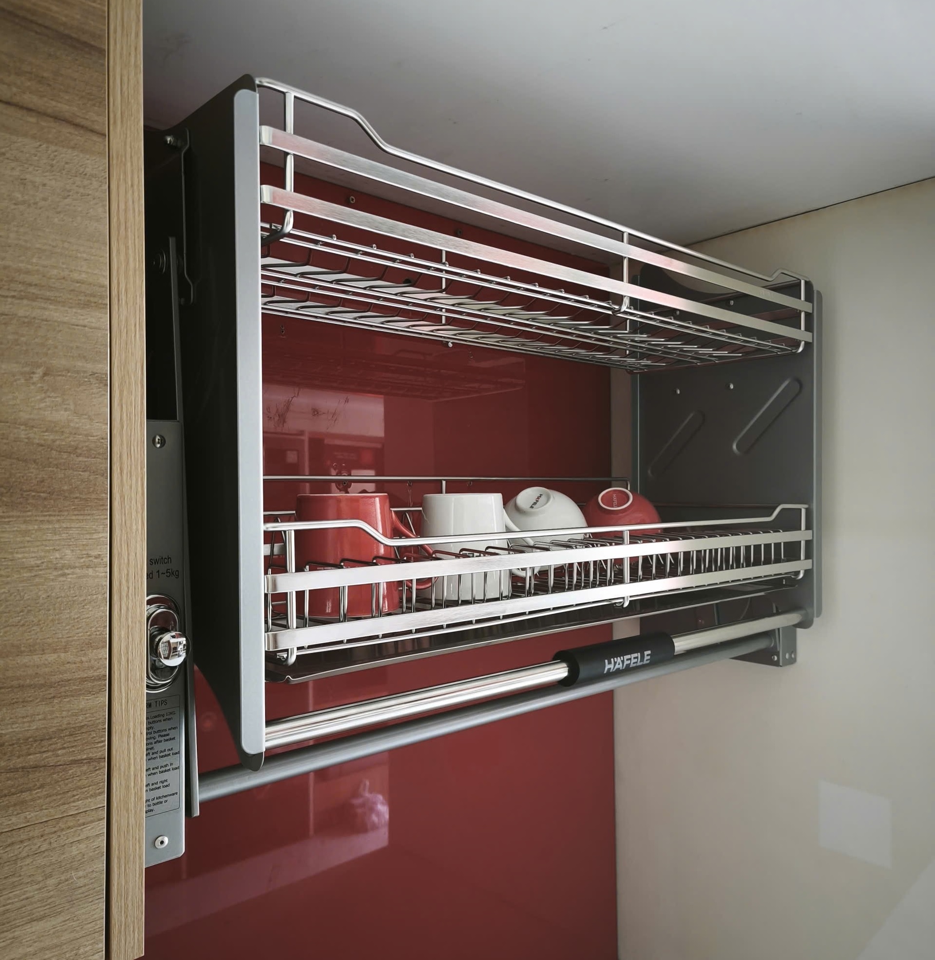 Rổ nâng hạ Hafele 504.76.705 Oria R700mm nano