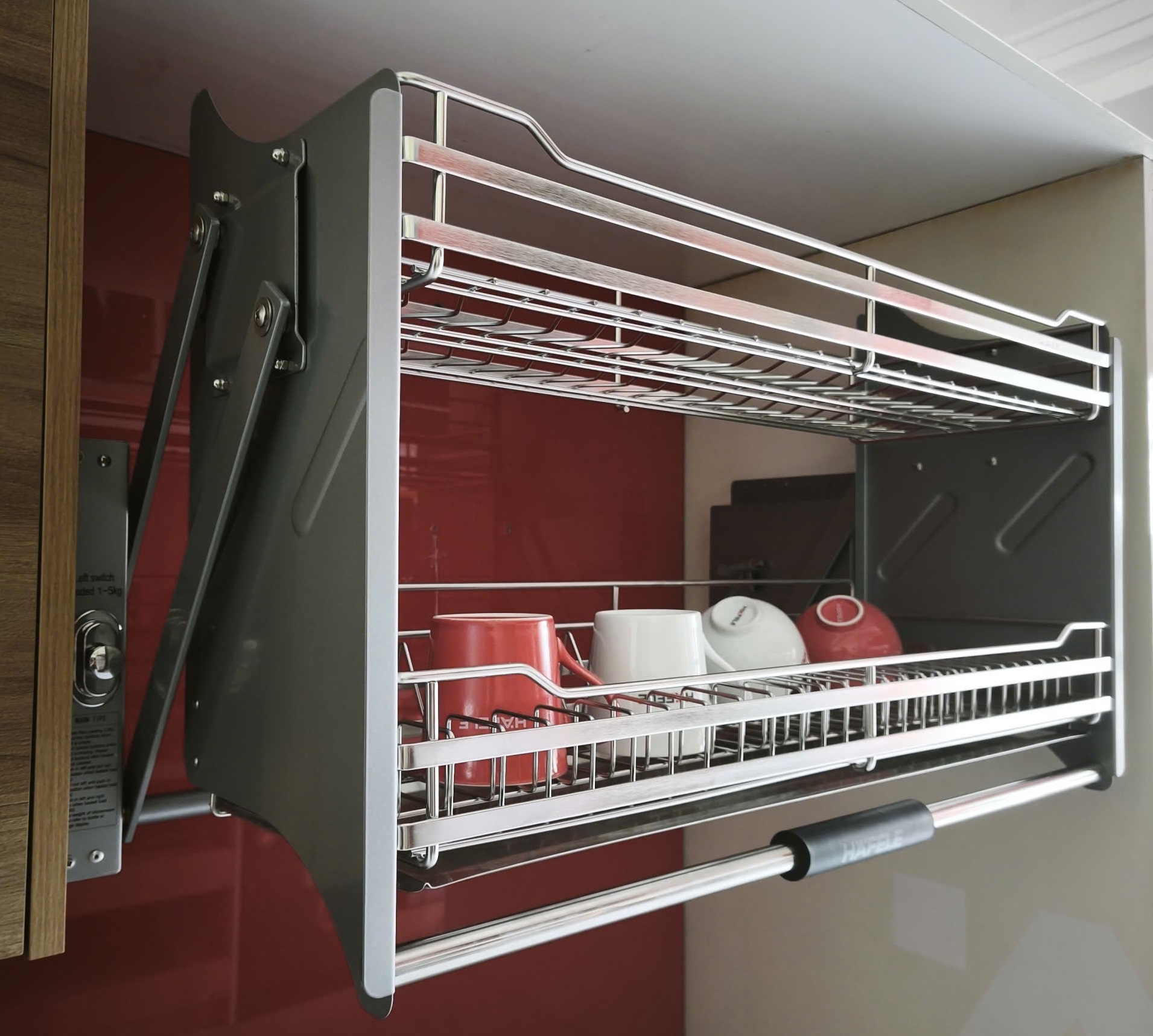 Rổ nâng hạ Hafele 504.76.705 Oria R700mm nano