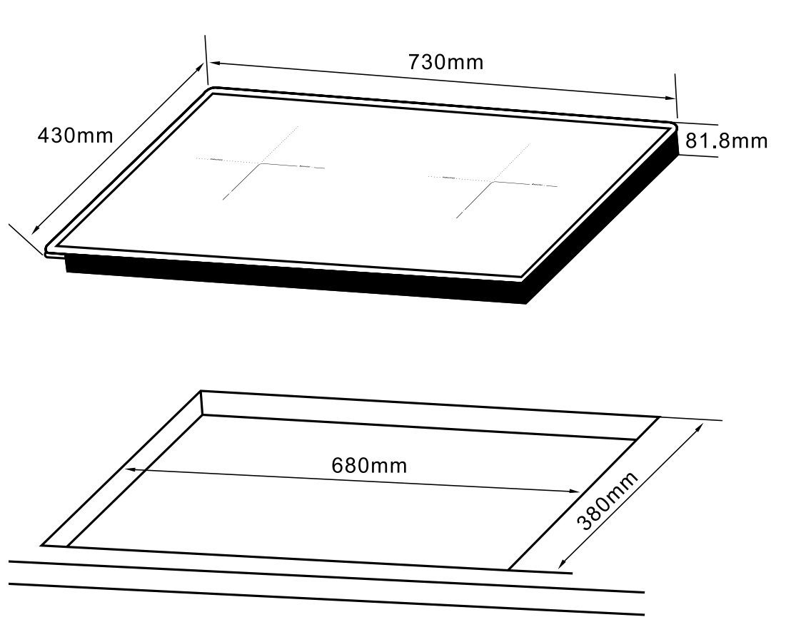 Bếp từ Hafele 536.61.857 HC-I73242B hai vùng nấu