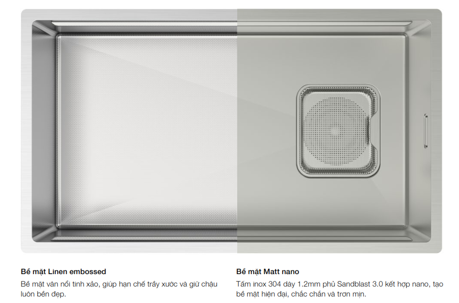 Chậu Hafele 567.24.401 HS26-SSN1S-7644 Embossed