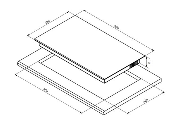 Bếp từ Hafele 536.61.718 HC-I60371B ba vùng nấu