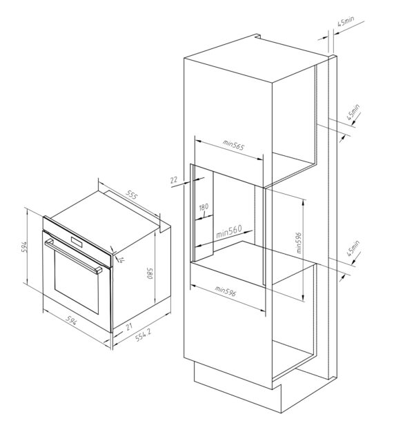 Lò nướng Hafele 538.01.284 HC-O812B âm tủ